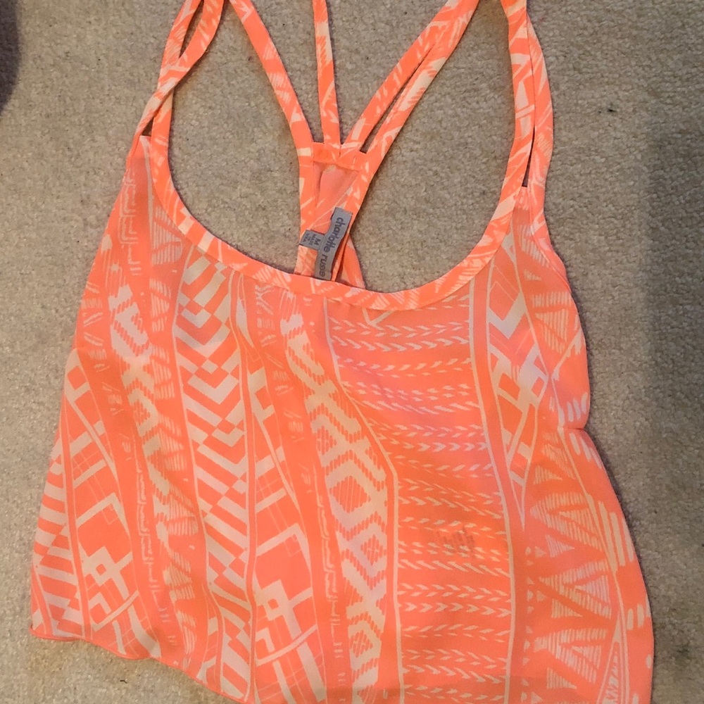 Charlotte Russe cropped shirt coral